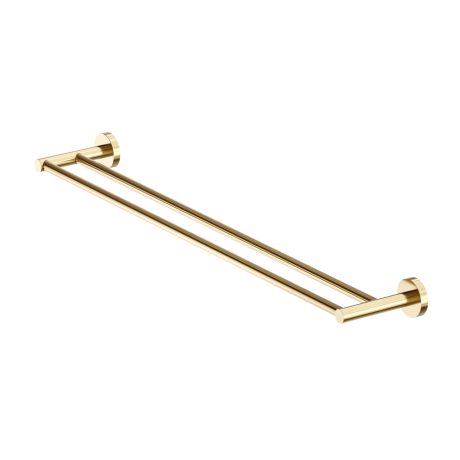 CHOICE Round Double Towel Rail, Brushed Gold 800mm