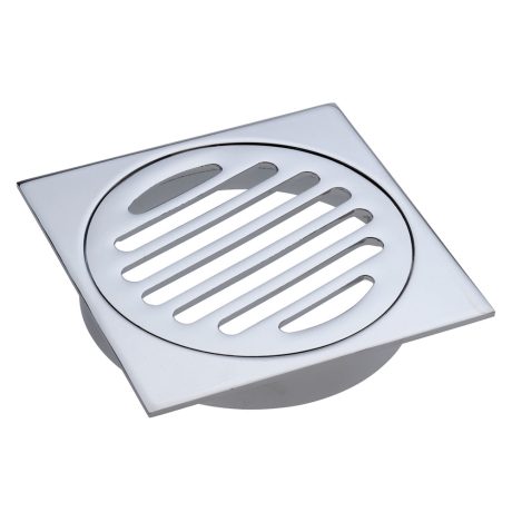 Square Floor Grate, Chrome