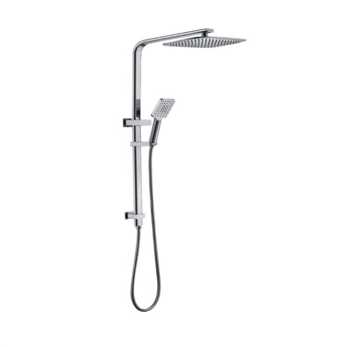 KASTEN 2 in 1 Shower on Rail, Overhead Rain Head, Brushed Nickel