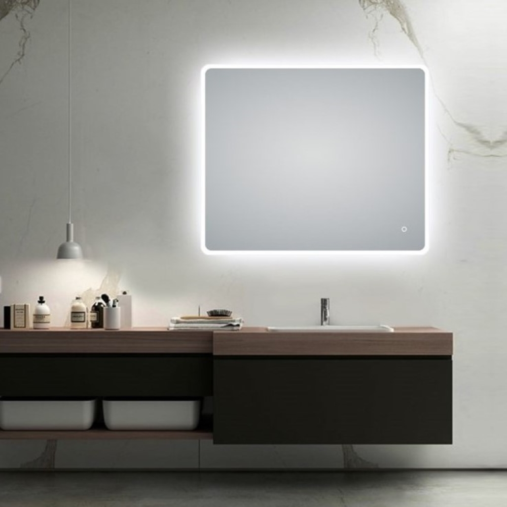 Back Lit LED Mirror, Curved Rim