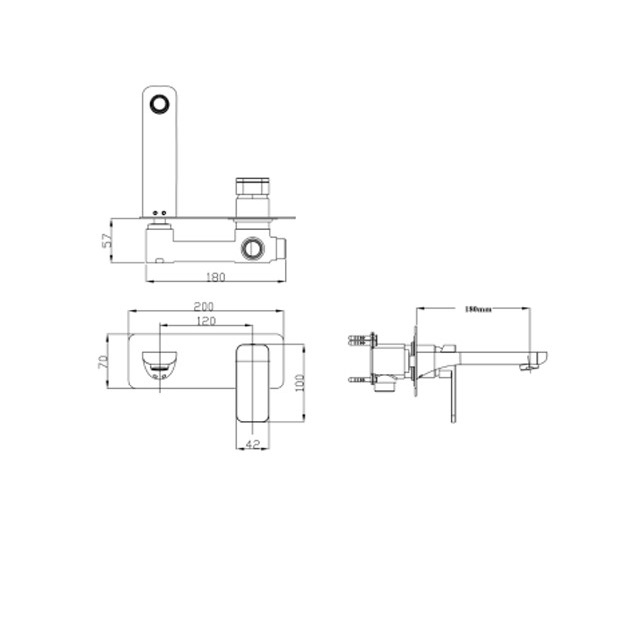 KASTEN Basin/Bath Mixer & Spout, Gun Metal - Image 2