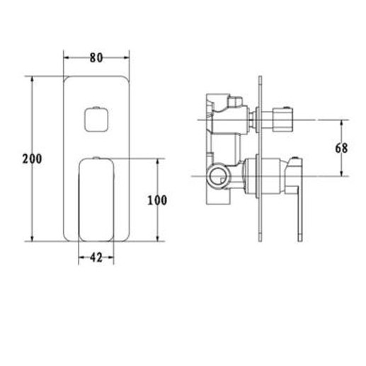 KASTEN Divertor Shower Mixer, Matte Black - Image 2