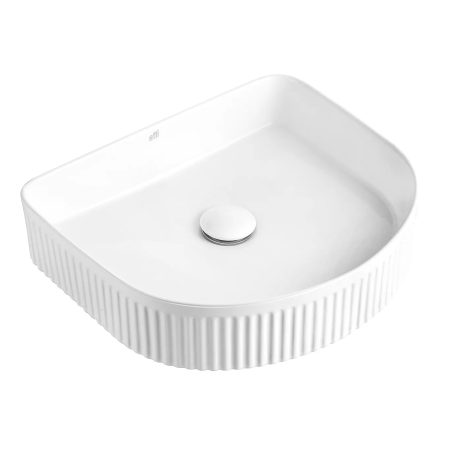 Archie Above Counter Fluted Basin, Gloss White