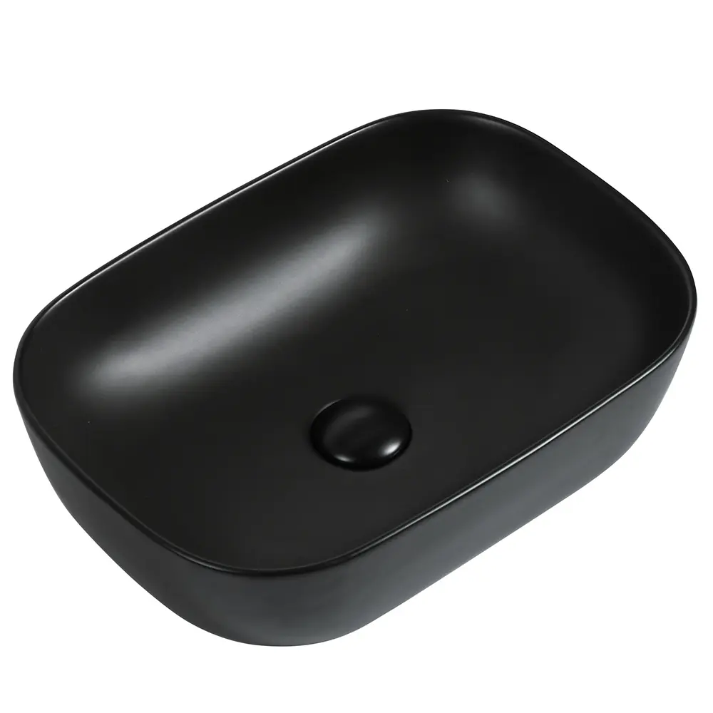 SLIMLINE Rectangle Ceramic Basin, Matte Black