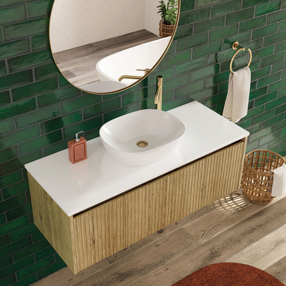 SLIMLINE Rectangle Ceramic Basin, Matte White - Image 2