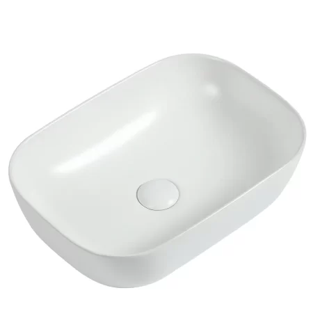 SLIMLINE Rectangle Ceramic Basin, Gloss White
