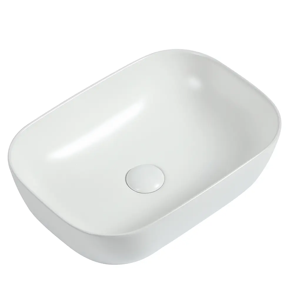 SLIMLINE Rectangle Ceramic Basin, Gloss White