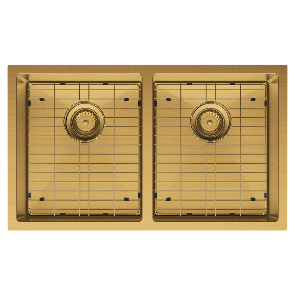HANA 27L/27L Double Kitchen Sink, PVD Rugged Brass - Image 3