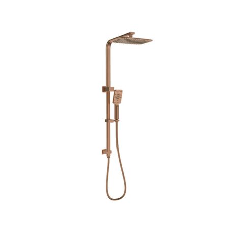 KASTEN 2 in 1 Shower on Rail, Overhead Rain Head, Brushed Bronze