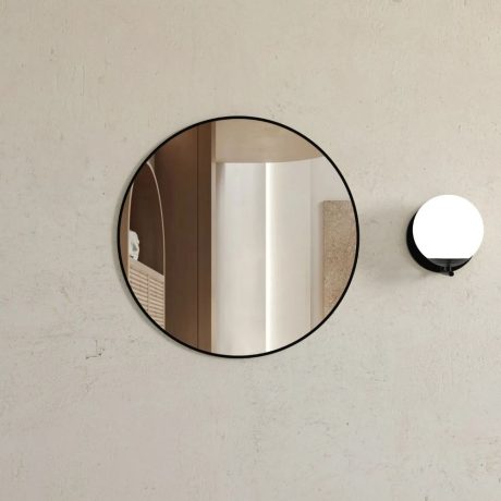 London Matte Black Metal Frame Mirror 700mm
