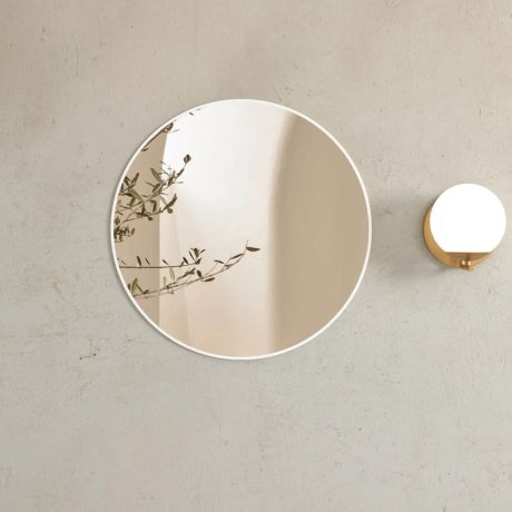 London Matte White Metal Frame Mirror 700mm