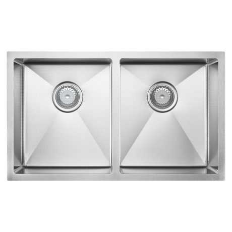 HANA Anti-Scratch 27L/27L Double Kitchen Sink, Stainless Steel