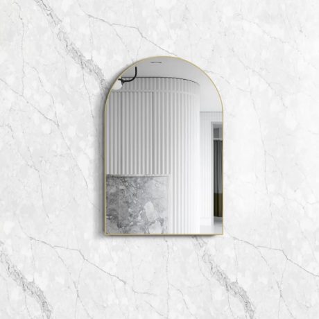 ARCHIE Brushed Gold Metal Framed Mirror 900 x 600mm