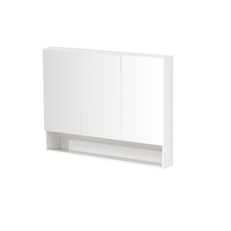 RIVA Mirror Shaving Cabinet with Shelf, Gloss White 1500mm