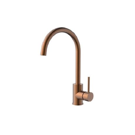 MORGAN RUND Gooseneck Sink Mixer, Brushed Bronze