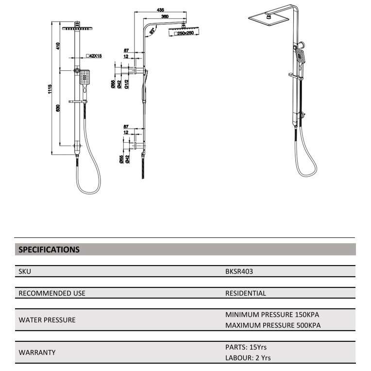 LUXUS Multi-Function 2 in 1 Shower, Chrome - Image 2