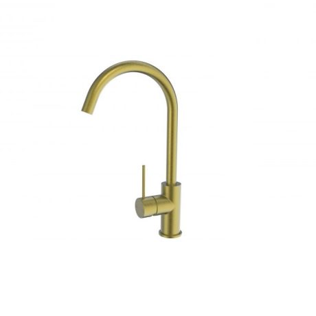 MORGAN RUND Gooseneck Sink Mixer, Brushed Gold