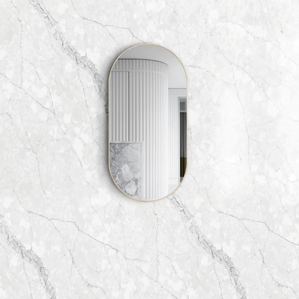 Noosa Brushed Gold Metal Frame Mirror 0900 x 0450mm