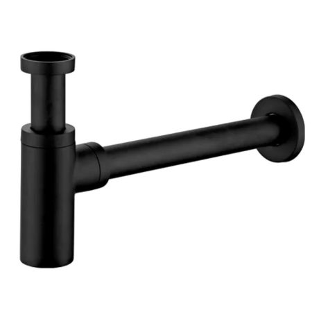 OTTI Bottle Trap Round Matte Black 32/40mm Waste, 40mm Connection