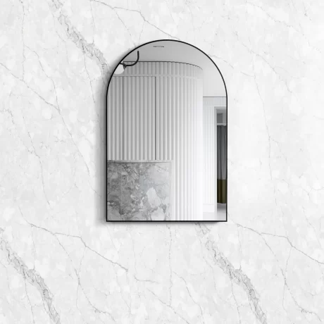 ARCHIE Matte Black Metal Framed Mirror 900 x 600mm