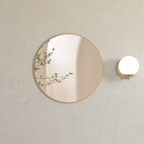 London Brushed Gold Metal Frame Mirror 700mm