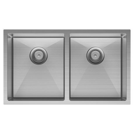 Hana 27L/27L Double Kitchen Sink, Stainless Steel