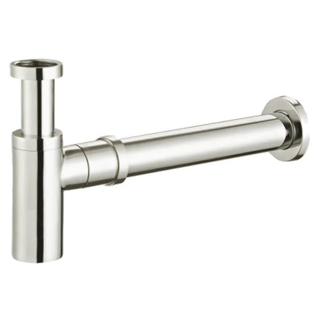 OTTI Bottle Trap Round Brushed Nickel 32/40mm Waste, 40mm Connection