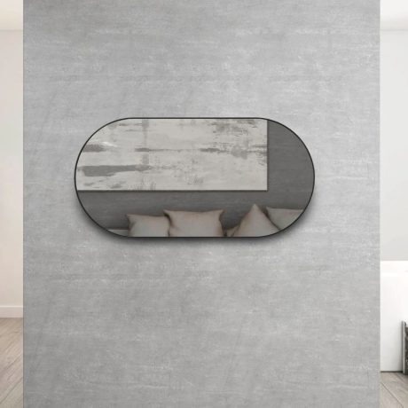 Noosa Matte Black Metal Frame Mirror 1200 x 0600mm