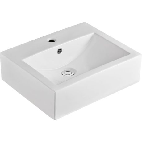 BSB520 Ceramic Semi-Insert Rectangle Basin, Gloss White 520mm