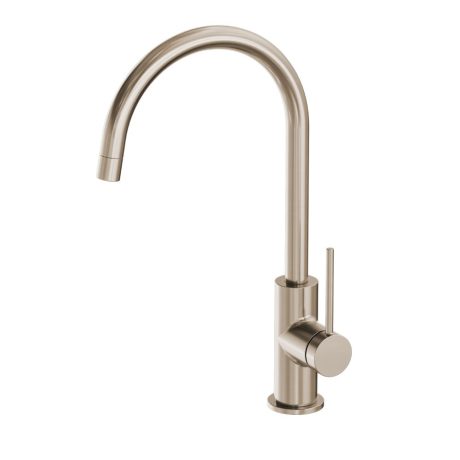 ROXI Round Goose Neck Sink Mixer, Brushed Nickel