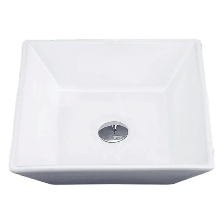 BVB410 Ceramic Rectangular Above Counter Basin, Gloss White