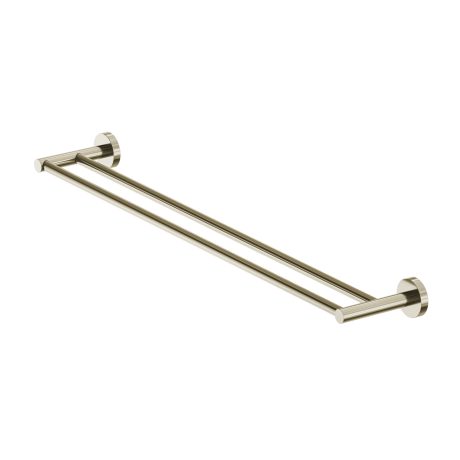 CHOICE Round Double Towel Rail, Brushed Nickel 800mm
