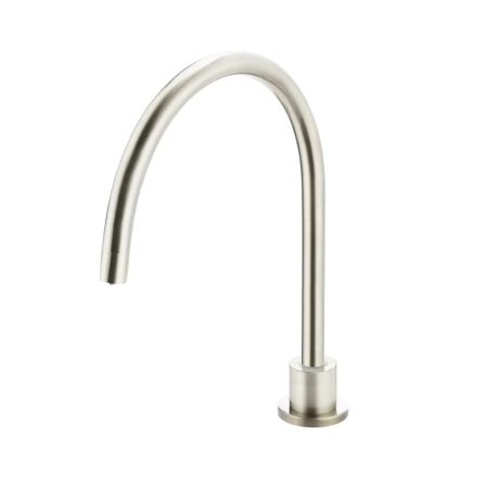 Round Gooseneck High-Rise Swivel Hob Spout, PVD Brushed Nickel