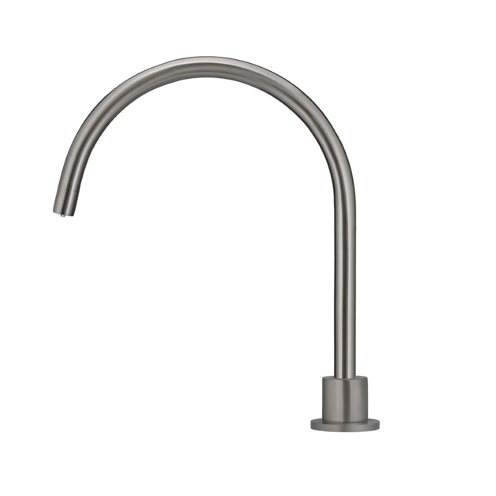 Round Gooseneck High-Rise Swivel Hob Spout, PVD Shadow Gunmetal - Image 2