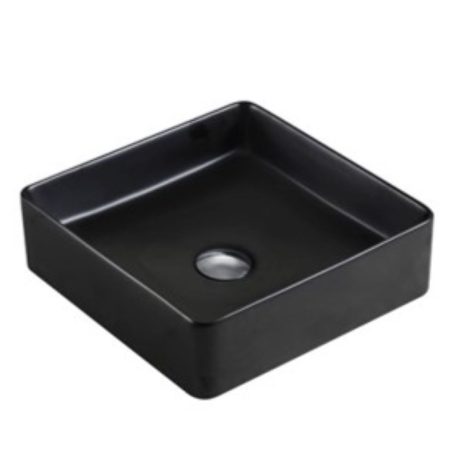 Above Counter Square Basin, Matte Black 360mm