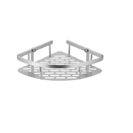 PCBS Brass Construction Single Corner Basket, Chrome