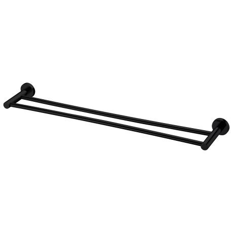CHOICE Round Double Towel Rail, Matte Black 800mm