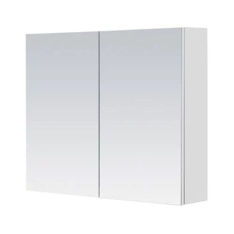 Mirrored 2 Door Shaving Cabinet, Gloss White 600mm