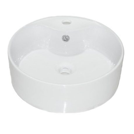 PRB410 Round Ceramic Above Counter Basin, Gloss White 410mm