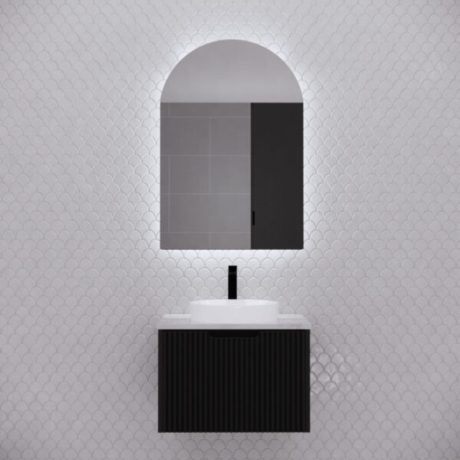ARCH LED Mirror Cabinet Matte Black 600mm