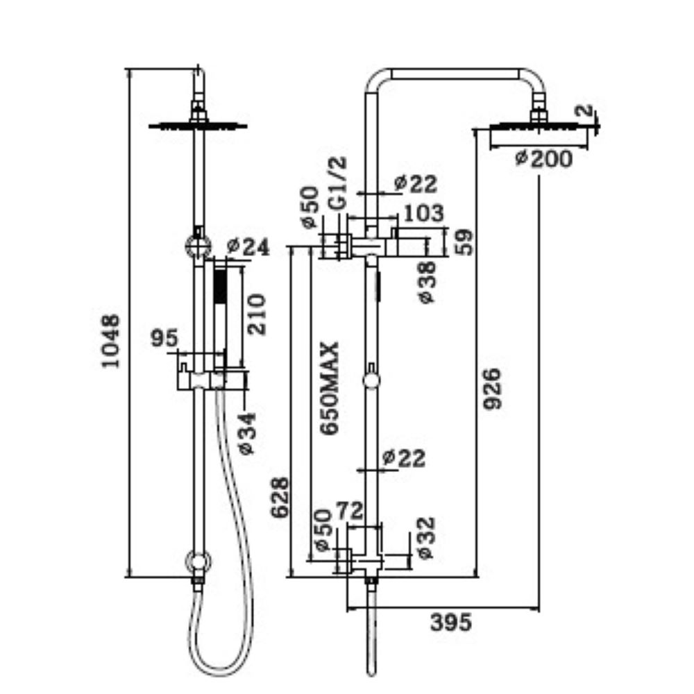 CHOICE Deluxe Round 2 in 1 Shower, Brushed Nickel - Image 2