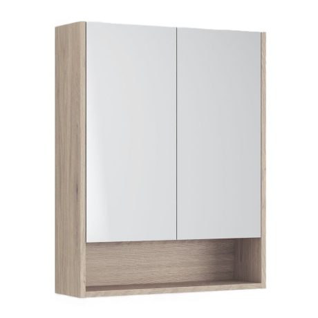 Mirrored 2 Door Shaving Cabinet with Self, Prime Oak 900mm