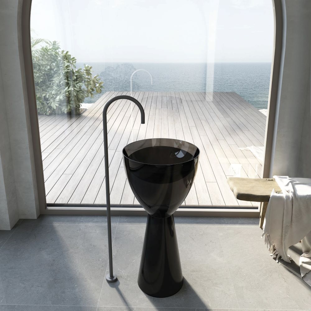 Wow Translucency Pedestal Basin, Morion Black