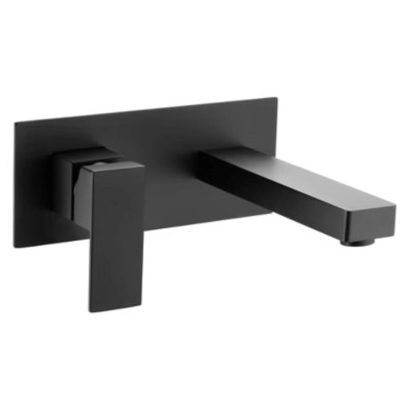 BWMSB Wall Mixer with Spout, Matte Black