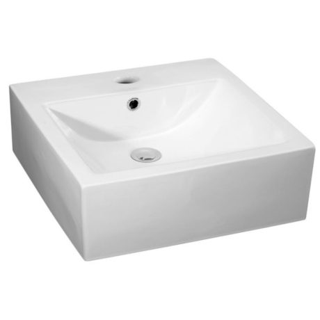 BSB465 Square Above Counter Basin with Tap Hole, Gloss White