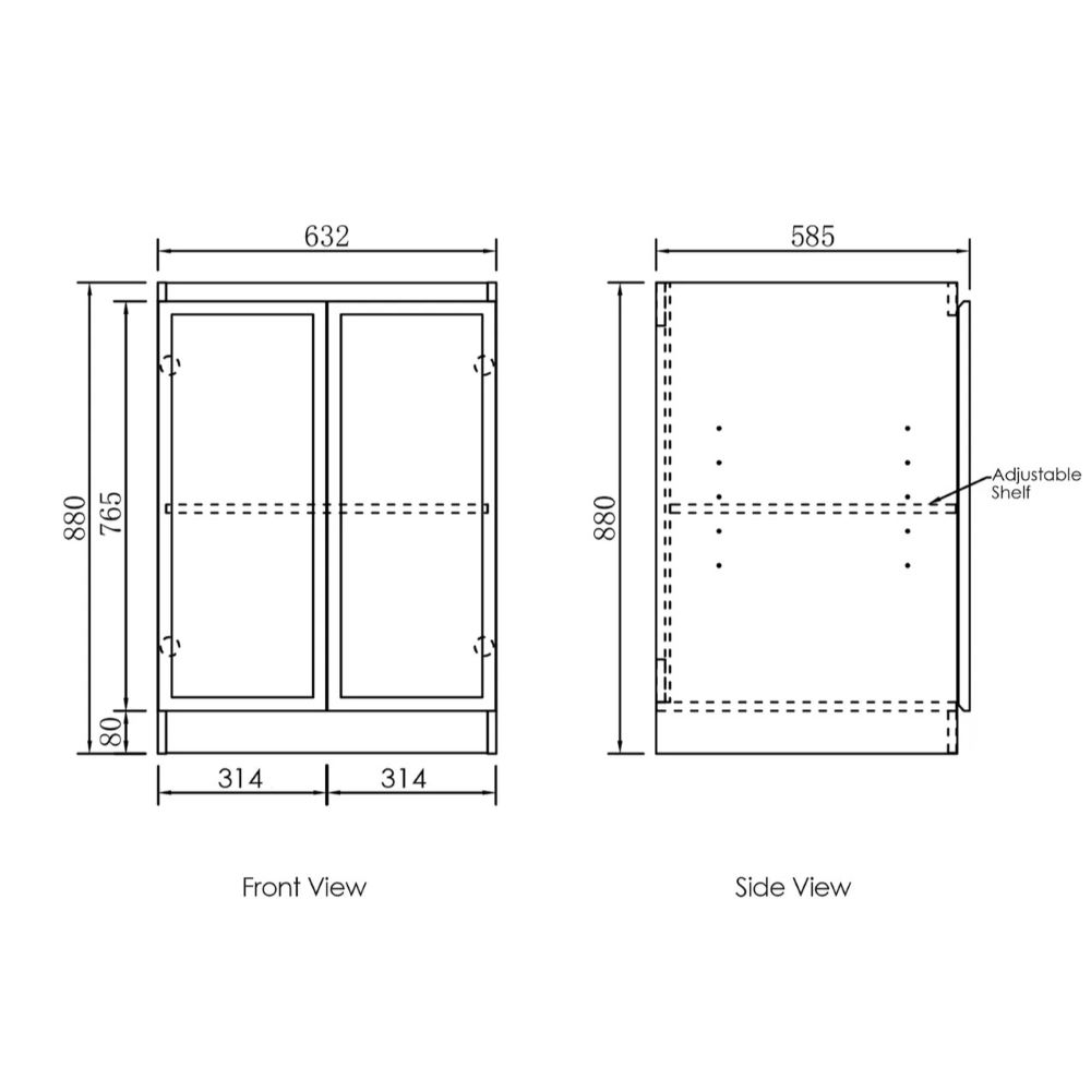 Hampshire Laundry 415 Black Wall Cabinet, Matte White - Image 3