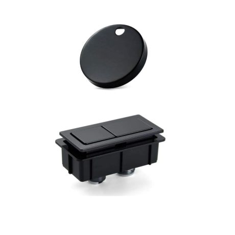 ZUMI Flush Button and Hinge Set, Matte Black