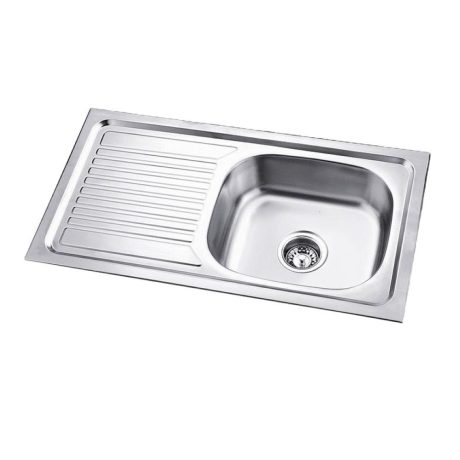Single Bowl Sink with Left Hand Drainer, Stainless Steel