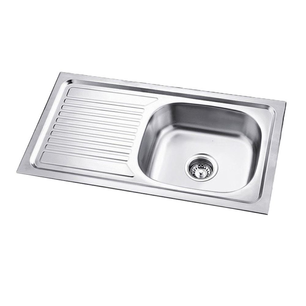 Single Bowl Sink with Left Hand Drainer, Stainless Steel
