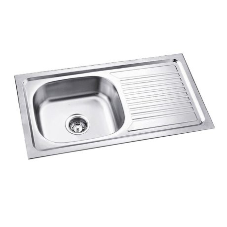 Single Bowl Sink with Right Hand Drainer, Stainless Steel